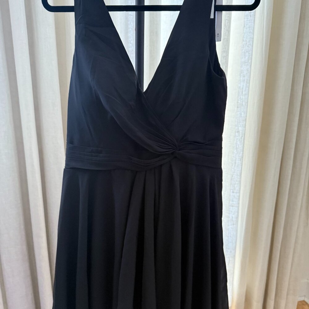 Black Chiffon Bridesmaid Prom Party Dress, SIZE 14